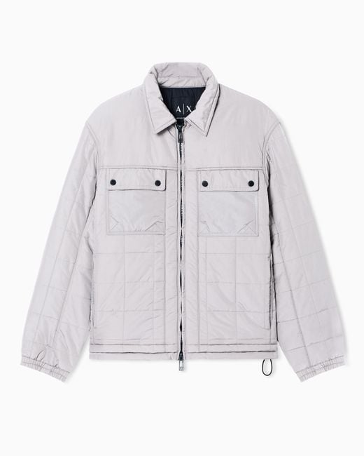 ARMANI EXCHANGE Gray Nylon Blouson With Matt Effect And Pockets for men