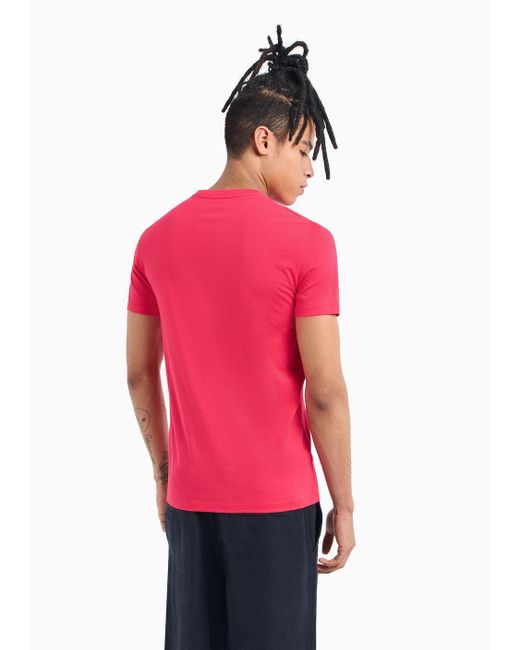 Armani Exchange Pink Slim Fit Short Sleeve Pima Cotton T-shirt for men