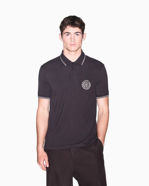 ARMANI EXCHANGE Blue Slim-Fit Polo Shirt for men