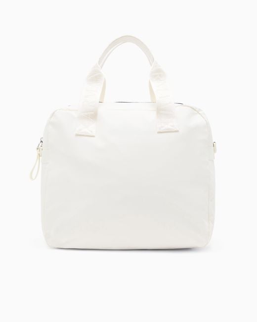 ARMANI EXCHANGE White Travel Bag With Contrasting Details for men
