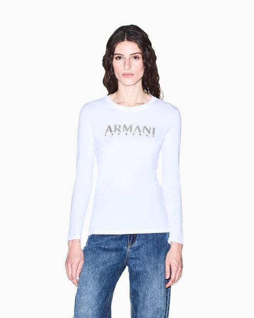ARMANI EXCHANGE White Slim Fit T-Shirt