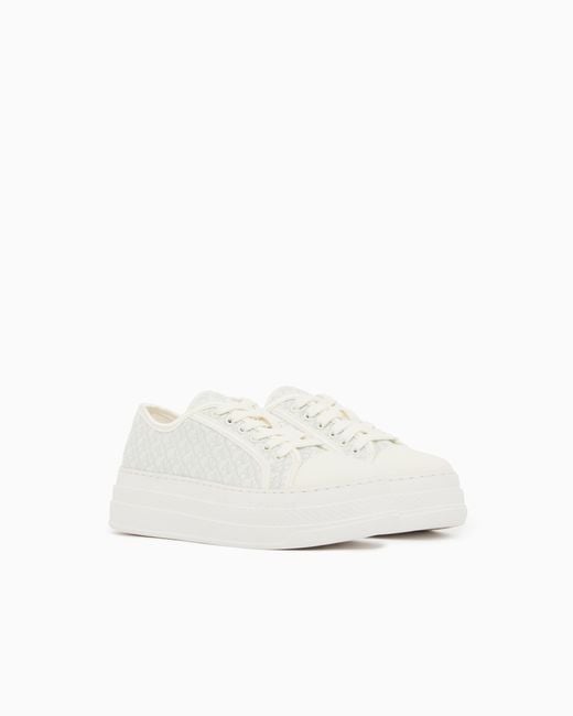 ARMANI EXCHANGE White Sneakers Jacquard Canvas