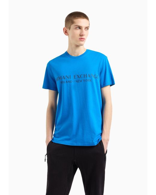 Armani Exchange Jersey-t-shirt In Normaler Passform in Blue für Herren