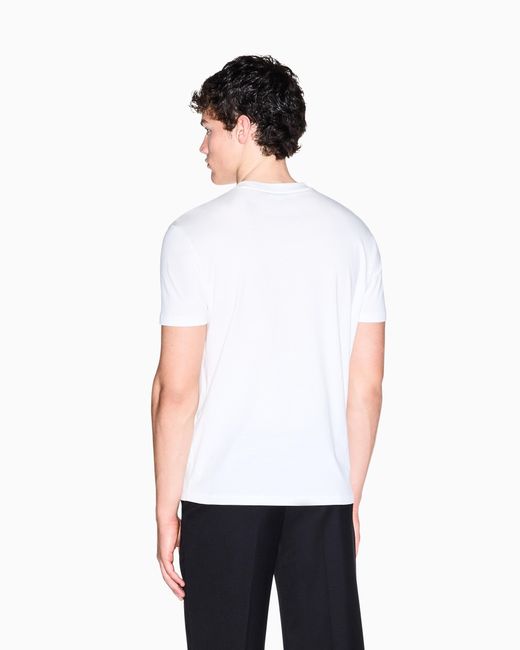 ARMANI EXCHANGE White Regular Fit T-Shirt for men