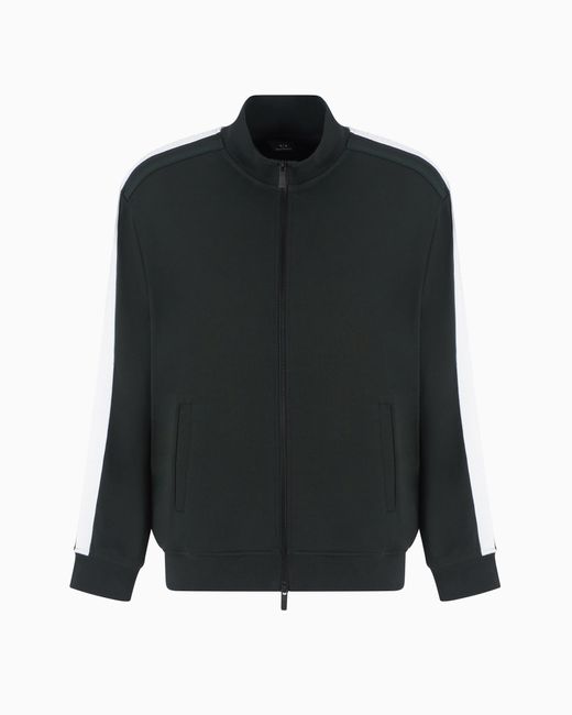 Felpa Fullzip Con Bande Logate di ARMANI EXCHANGE in Black da Uomo