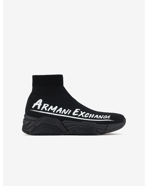 Armani Exchange Black Sock Sneakers for men