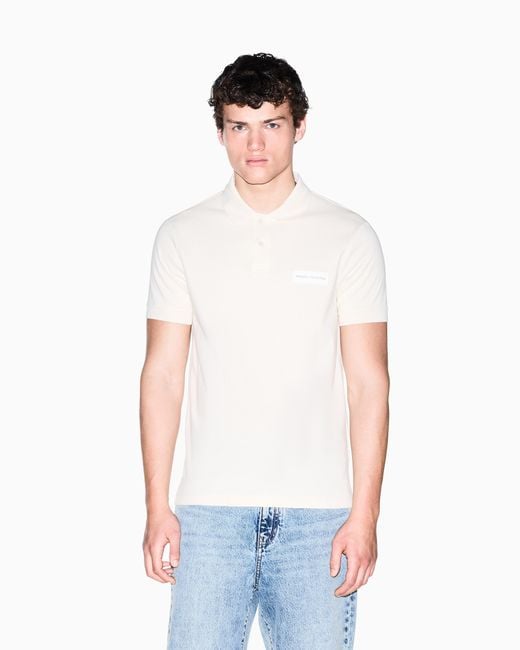 ARMANI EXCHANGE White Cotton Polo Shirt for men
