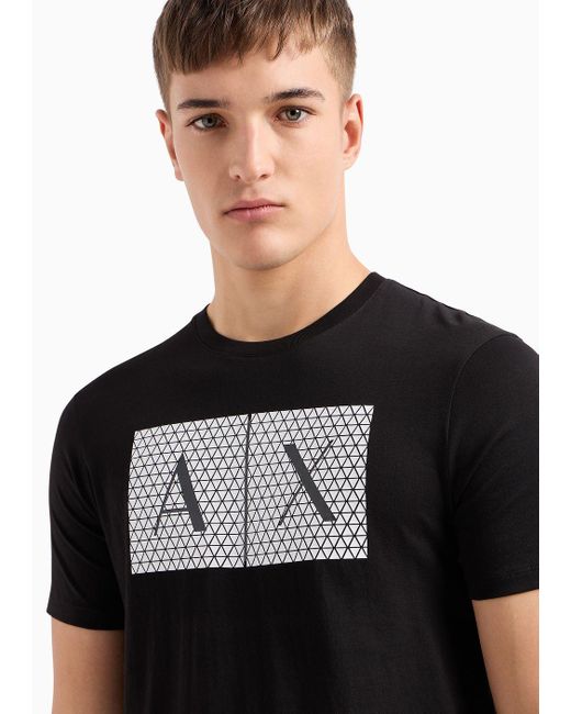 Armani Exchange Black Regular Fit Jersey T-shirt for men