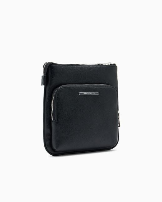 ARMANI EXCHANGE Black Crossbody Bag With A Front Zip Pocket And Adjustable Strap for men