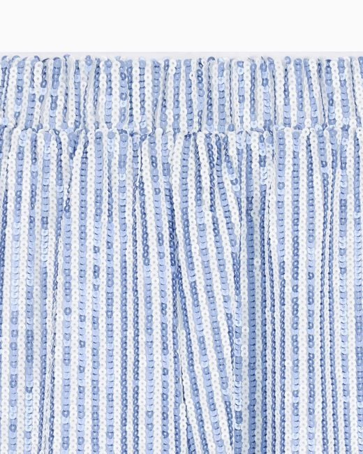 ARMANI EXCHANGE Blue Striped Shorts With Sequins
