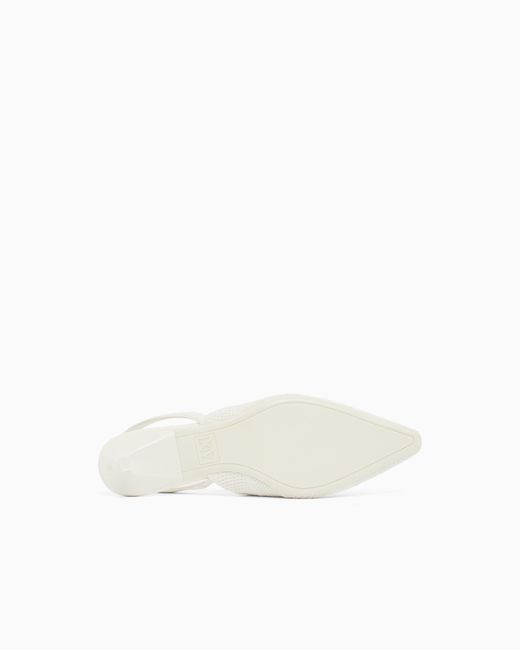ARMANI EXCHANGE White Technical Fabric Pumps