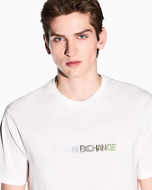 ARMANI EXCHANGE White Slim Fit T-Shirt for men