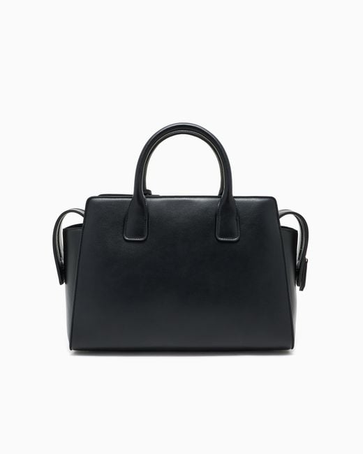 ARMANI EXCHANGE Black Faux Leather Handbag