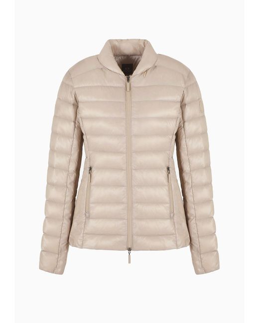 Armani Exchange Natural Down Jacket With Ultra Light Padding