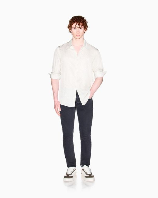 ARMANI EXCHANGE Blue Super Skinny Faded Jeans for men