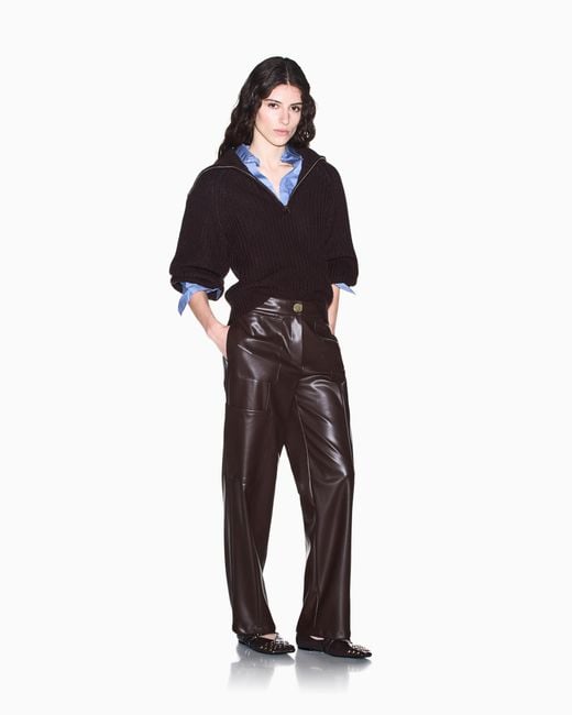 ARMANI EXCHANGE Brown Oversized Fit Trousers