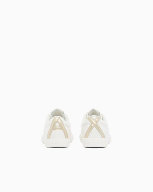 ARMANI EXCHANGE White Sneakers With Coated Upper And Rubber Sole