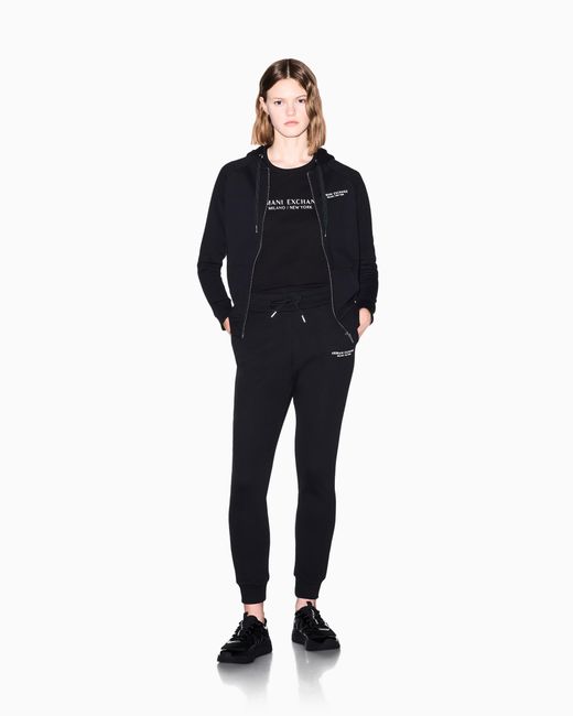ARMANI EXCHANGE Black Milano/New York Sweat Jogger Pants