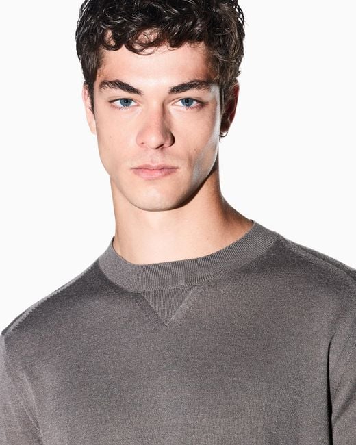 ARMANI EXCHANGE Gray Regular Fit Pullover for men