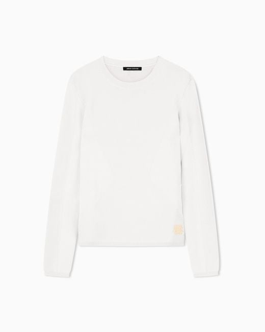 ARMANI EXCHANGE White Regular Fit Pullover Knitted