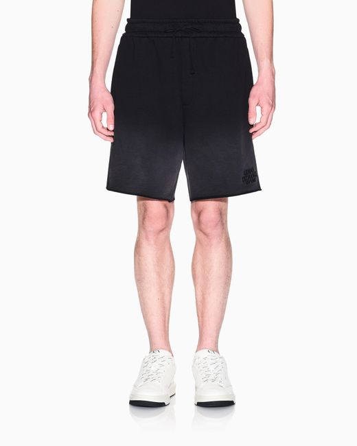ARMANI EXCHANGE Blue Used-Effect Bermuda Shorts With Logo for men