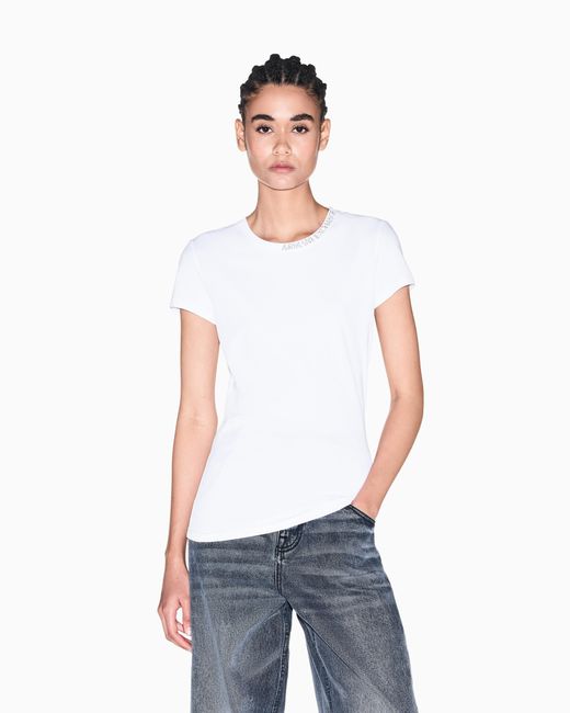 ARMANI EXCHANGE White Slim Fit T-Shirt