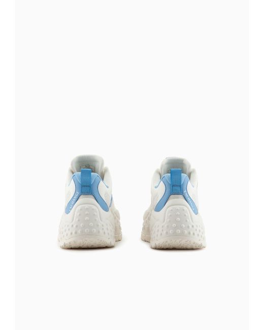 Sneakers In Mesh Con Battistrada Personalizzato di Armani Exchange in Blue