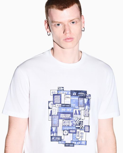 ARMANI EXCHANGE White Regular T-Shirt for men