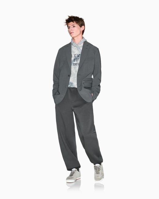 ARMANI EXCHANGE Blue Regular Fit Cotton T-Shirt for men