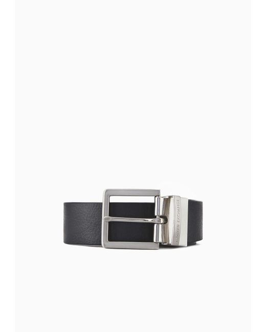 Armani Exchange White Double Faced Leather Belt for men