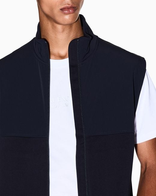 ARMANI EXCHANGE Blue Full-Zip Vest for men