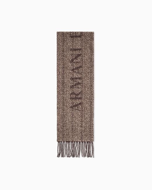 ARMANI EXCHANGE Natural Stole Herringbone Pattern
