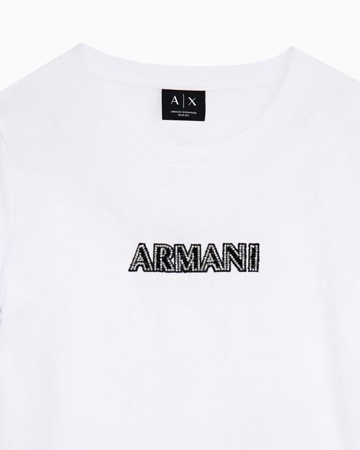 ARMANI EXCHANGE White Slim Fit T-Shirt