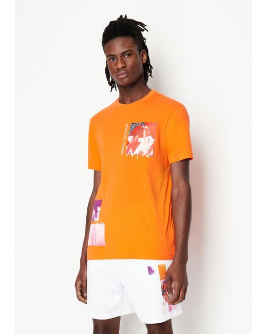 Armani Exchange Orange Regular Fit T-shirts for men