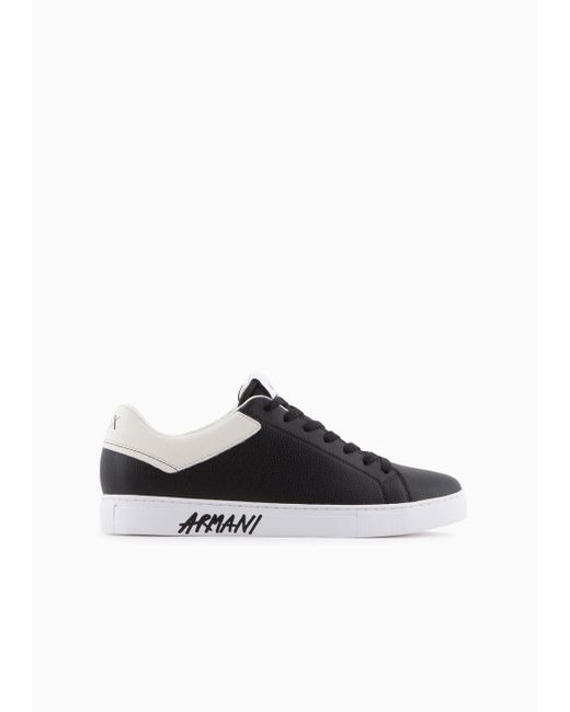 Armani Exchange Black Sneakers In Action Leather And Scuba Fabric for men
