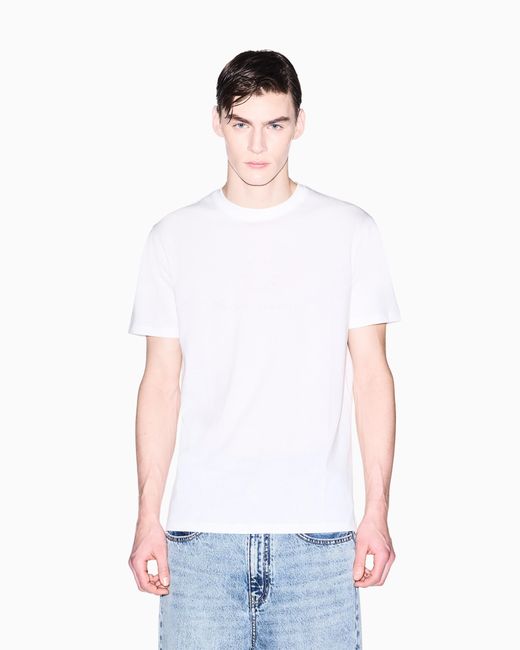 ARMANI EXCHANGE White Regular Fit T-Shirt for men