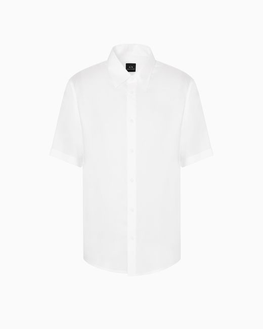 Camisa De Corte Regular En Sarga De Lyocell ARMANI EXCHANGE de hombre de color White