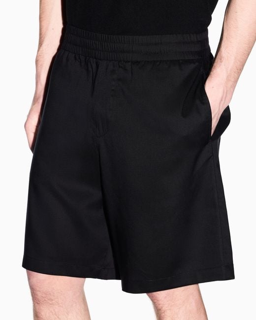 ARMANI EXCHANGE Blue Lightweight Oxford Bermuda Shorts for men