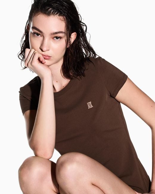ARMANI EXCHANGE Brown Slim Fit T-Shirt