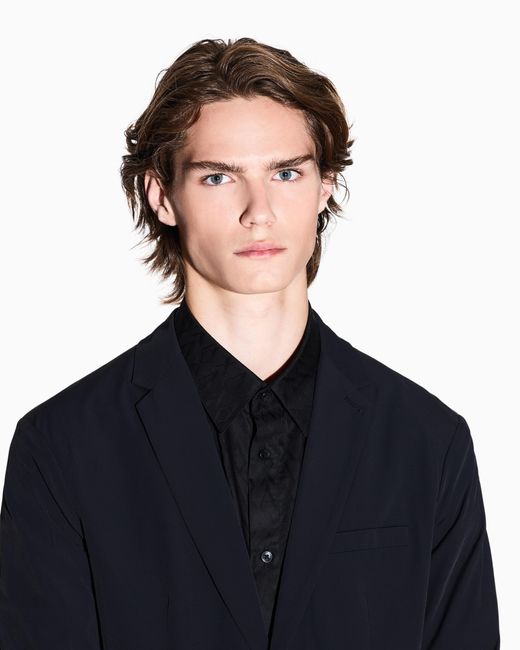 ARMANI EXCHANGE Blue Single-Breasted Jacket for men