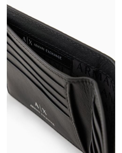 Armani Exchange White Leather Book Wallet for men