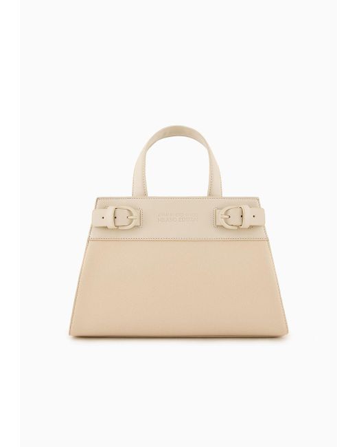 Tote Bag Media Con Fibbie Laterali di Armani Exchange in Natural