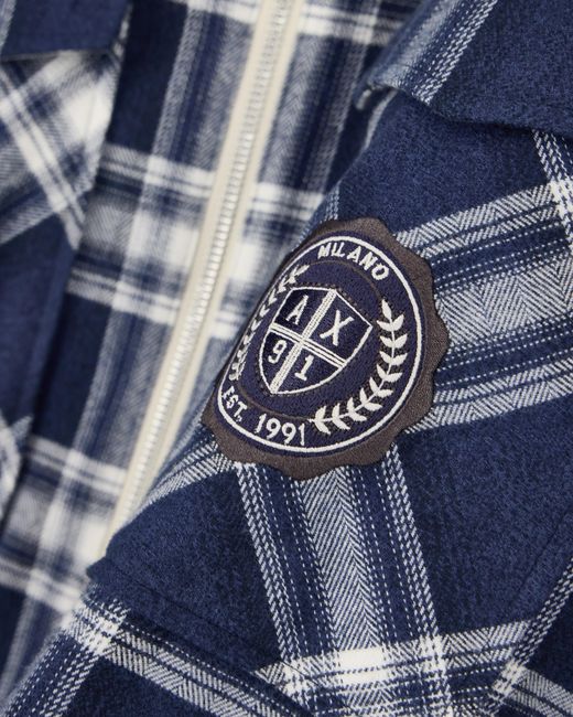 ARMANI EXCHANGE Blue Oversized Fit Shirt Cotton for men