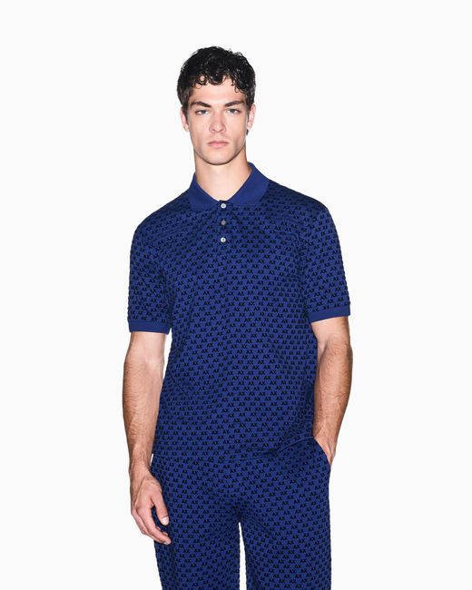ARMANI EXCHANGE Blue Regular Fit Polo Shirt for men