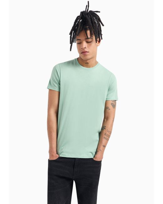 Armani Exchange Jersey-t-shirt In Normaler Passform in Green für Herren