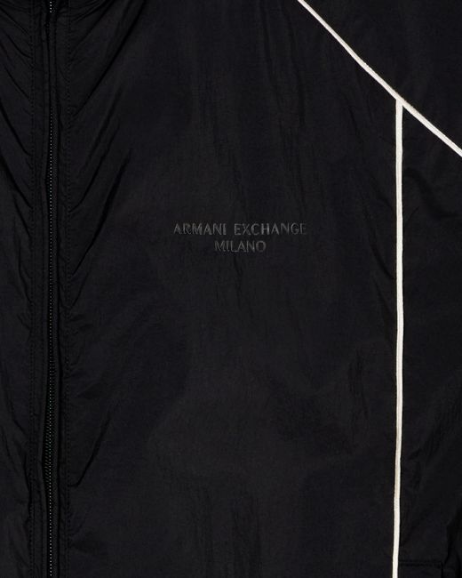 ARMANI EXCHANGE Black Lightweight Technical Nylon Blouson With A Matte Finish for men