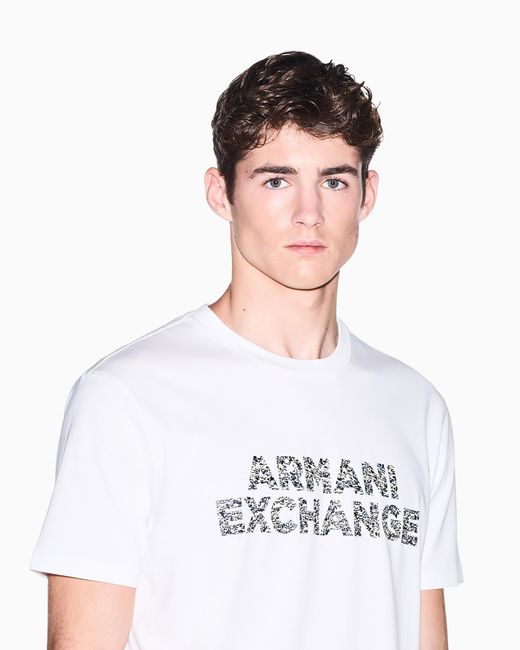 ARMANI EXCHANGE White Regular T-Shirt for men