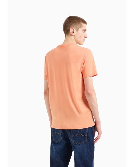 Armani Exchange Orange Slim Fit Short Sleeve Pima Cotton T-shirt for men