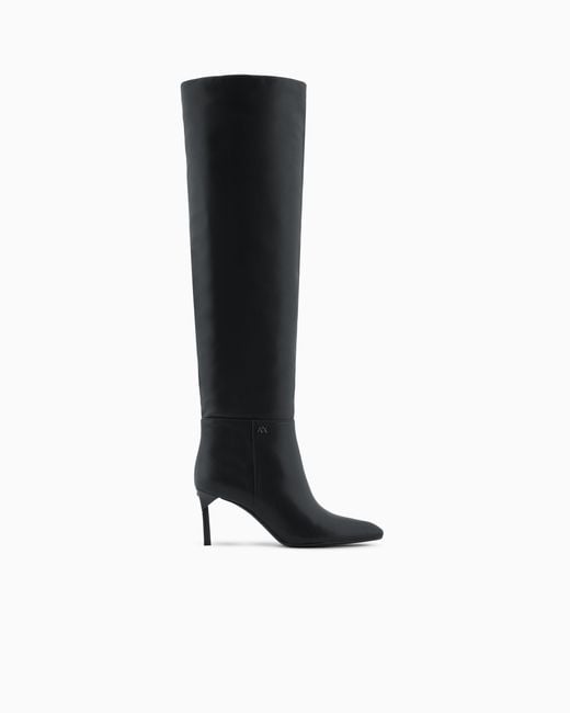 ARMANI EXCHANGE Black Boots With Thin Heel
