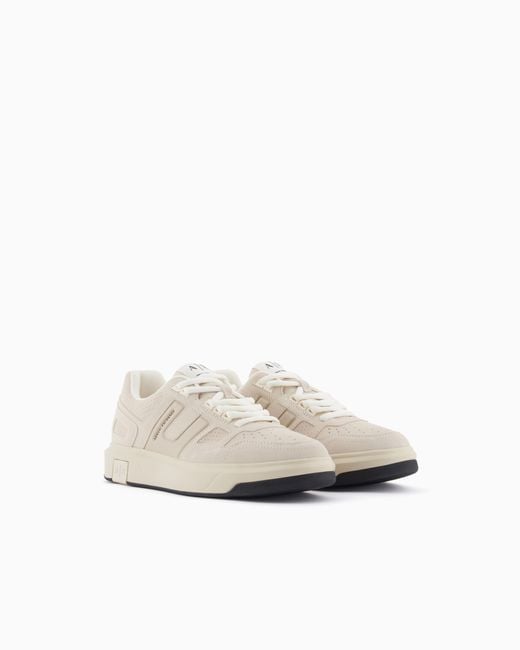 ARMANI EXCHANGE White Technical Fabric Sneakers for men